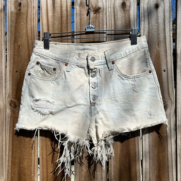Levi's Pants - Distressed Levi’s Light Wash Denim Shorts